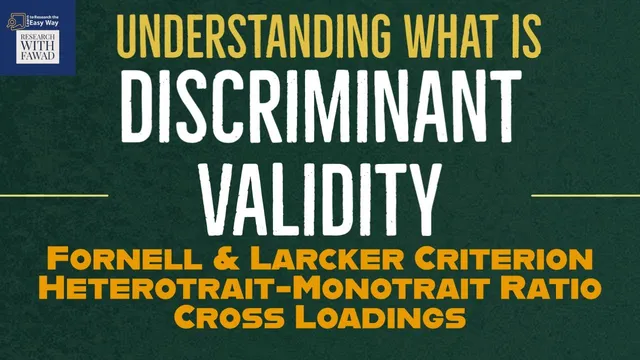 What is Discriminant Validity? How to Check Discriminant Validity with different methods in SmartPLS thumbnail