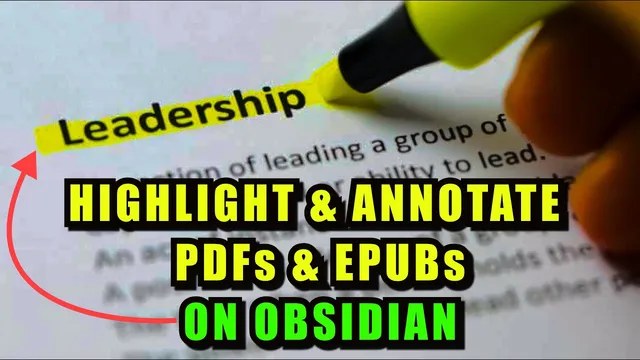 How to Take Notes in PDFs & EPUBs in Obsidian(Highlighting & Annotations) thumbnail