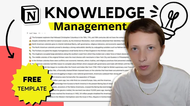Notion for Knowledge Management: Ultimate Guide for Learners (Free Template) thumbnail
