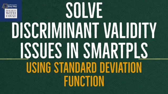 How to Solve Discriminant Validity Issues in SmartPLS using Standard Deviation Function thumbnail