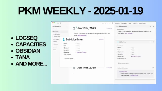 PKM (Personal Knowledge Management) Weekly Update - 2025-01-19 thumbnail