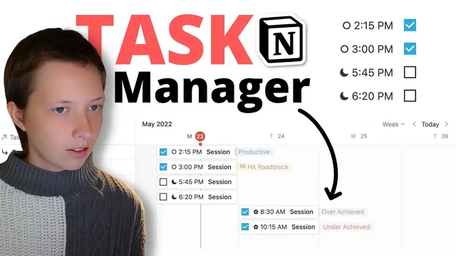 Notion Task Manager and Productivity Tracker (Free Template) thumbnail