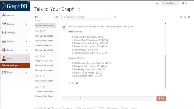 Build a shopping chatbot in four minutes with GraphDB Talk to Your Graph 2.0 thumbnail