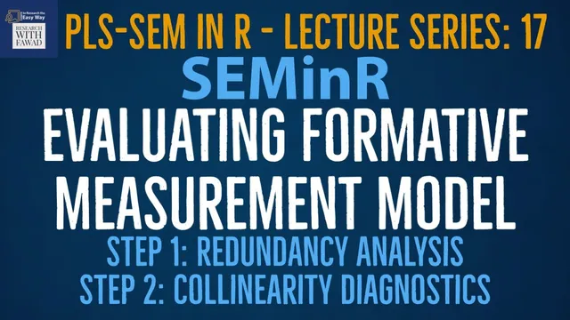 17. SEMinR Series | Evaluating Formative Model | Step 1: Redundancy Analysis & Step 2: Collinearity thumbnail