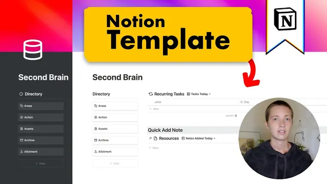 Notion for Knowledge Management: Second Brain Template (PARA inspired) thumbnail