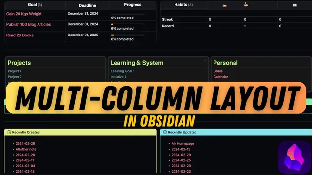 How to Create Multi-Column Layout Setup in Obsidian thumbnail