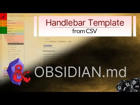 Obsidian - Create a Handlebar Template from CSV (JSON/CV Importer) thumbnail