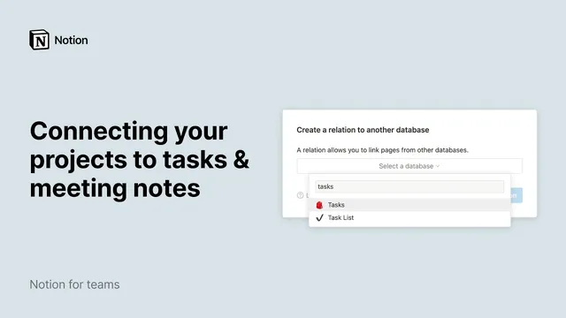 Connecting your projects to tasks & meeting notes thumbnail