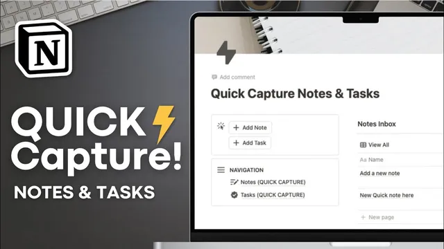 Create a QUICK Capture Notes & Task System! | Easy Notion Tutorial thumbnail