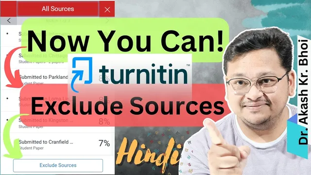 How to Exclude Sources in Turnitin Feedback Studio || Turnitin Similarity Report || Hindi || 2024 thumbnail