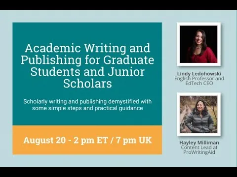 Academic Writing and Publishing for Graduate Students and Junior Scholars, with Lindy Ledohowski thumbnail