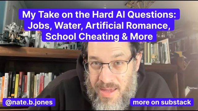 My Take on the Hard AI Questions: Jobs, Water, Artificial Romance, School Cheating & More thumbnail