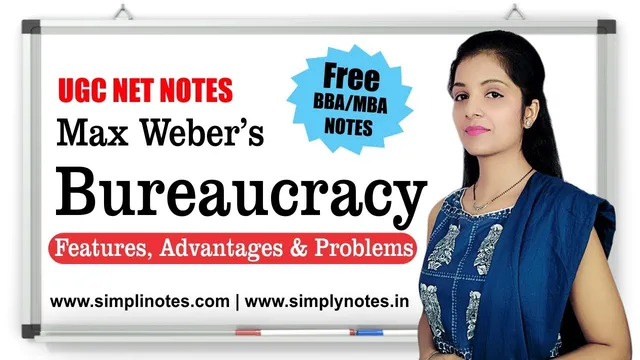 Max Weber’s - Bureaucracy | Explained | Features, Advantages & Problems |Hindi/ English - Free Notes thumbnail