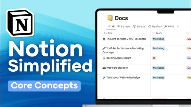 15 Notion Core Concepts! | Blocks, Pages, Databases & More thumbnail