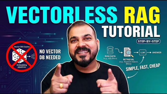 Vectorless RAG Tutorial With PageIndex-No VectorDB And Chunking Required thumbnail