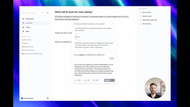 Reflect AI – Use GPT-4 and custom prompts in your notes thumbnail