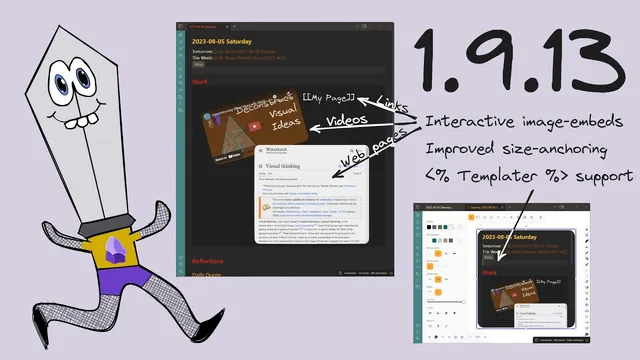 Excalidraw 1.9.13: Active image-embeds and Templater support thumbnail