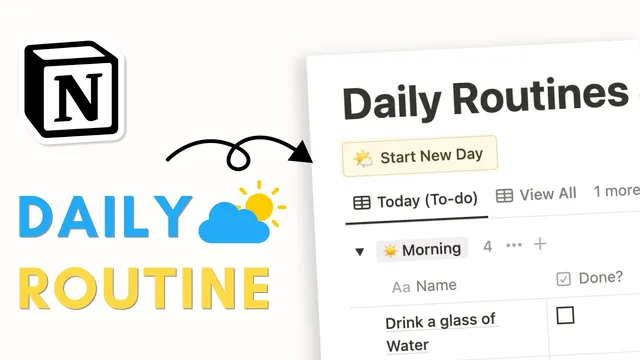 EASY Daily Routine & Habit Tracker with Notion | Beginner Tutorial + Free Template thumbnail