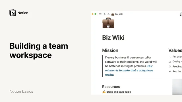 Notion Basics: Building a team workspace thumbnail