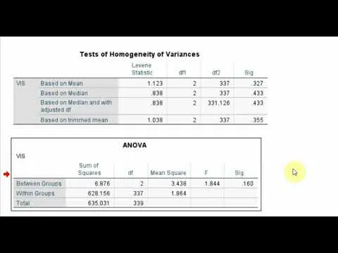 Understanding Independent Sample T Test and One Way ANOVA in SPSS thumbnail
