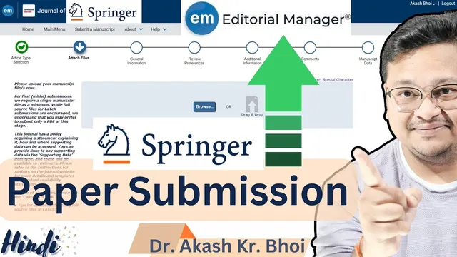 Submitting a manuscript to a Springer journal || Paper Submission via Editorial Manager || Hindi thumbnail