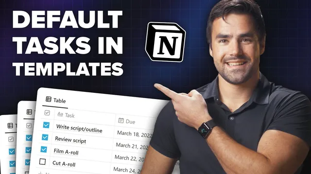 Notion Project Management: Add Default Tasks to a Project Template thumbnail