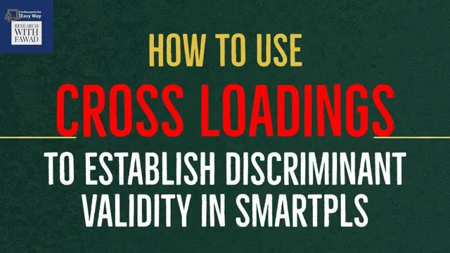 How to Establish Discriminant Validity by using Cross Loadings in SmartPLS thumbnail