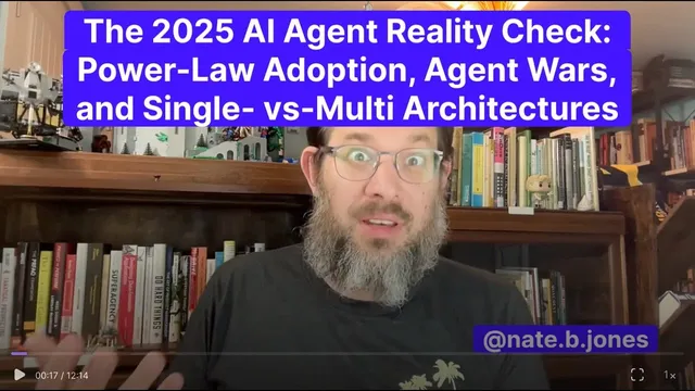 The 2025 AI Agent Reality Check: Power-Law Adoption, Agent Wars, and  Single- vs-Multi Architectures thumbnail