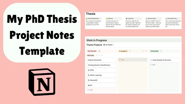 How I Organise My PhD Research Project Notes in Notion - Thesis Planning Notion Template thumbnail