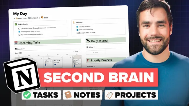The ULTIMATE Second Brain Setup in Notion thumbnail