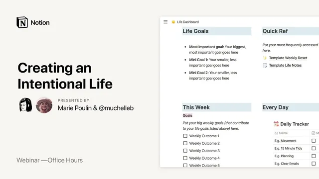 Notion Office Hours: Creating an Intentional Life with MuchelleB ☀️ thumbnail