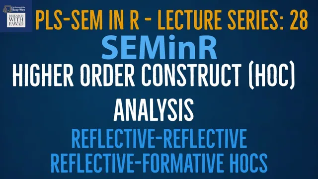 28. SEMinR Series - Higher Order Construct Analysis  - Reflective-Formative thumbnail